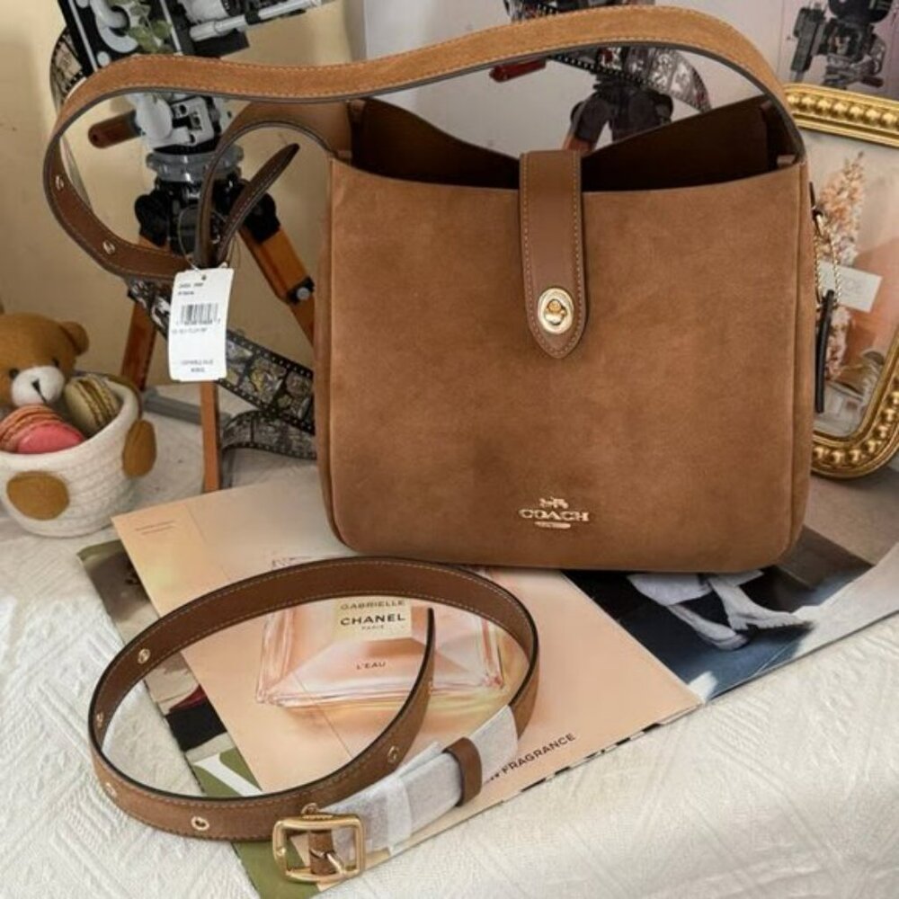 Coach Brown Suede Leather Shoulder Bag